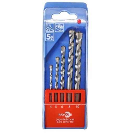 JOGO BROCAS CONCRETO 5 PCS 4-10MM - RAYCO
