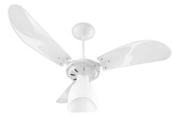 VENTILADOR TETO NEW CRISTAL LIGHT 3121 BRANCO GLOBO ABERTO 127V VENTIDELTA