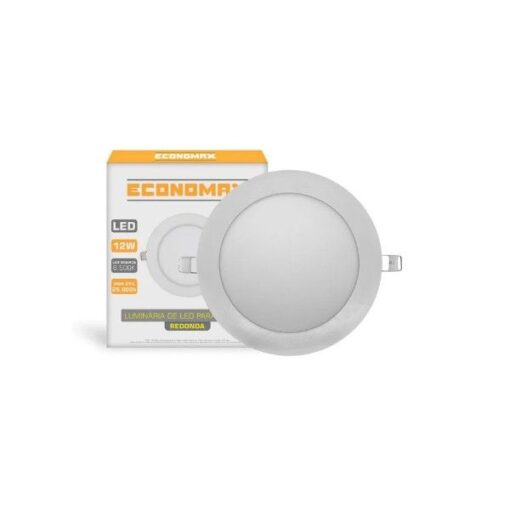 PAINEL LED SOBREPOR REDONDO BRANCO 12W - ECONOMAX