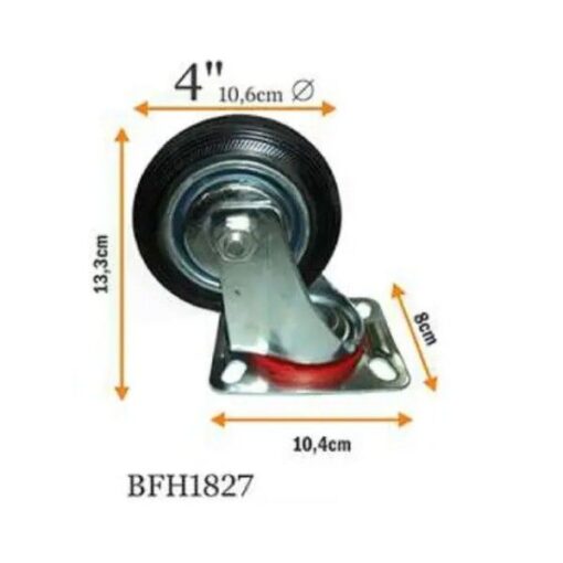 RODIZIO GIRATORIO BASE PLANA 4" 70KG BESTFER