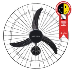 VENTILADOR PAREDE PRETO 60CM 200W 127/220V PREMIUN VENTISOL