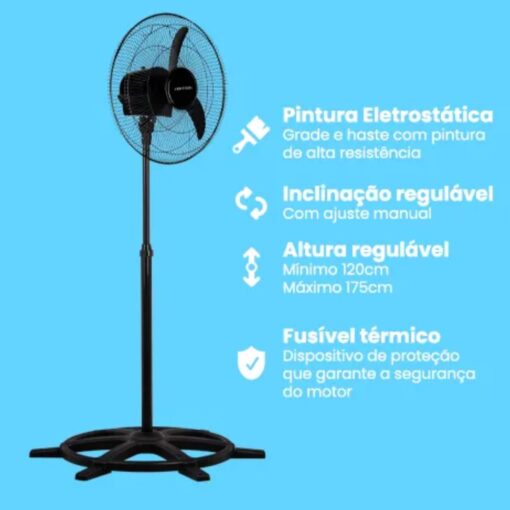 VENTILADOR COLUNA PRETO 60CM 200W 127/220V PREMIUN VENTISOL