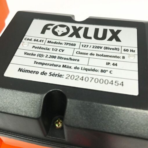 BOMBA AUTO ASPIRANTE 0.5CV 127/220V 64.41 - FOXLUX